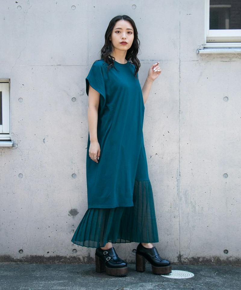 ドッキングプリーツレイヤードワンピ