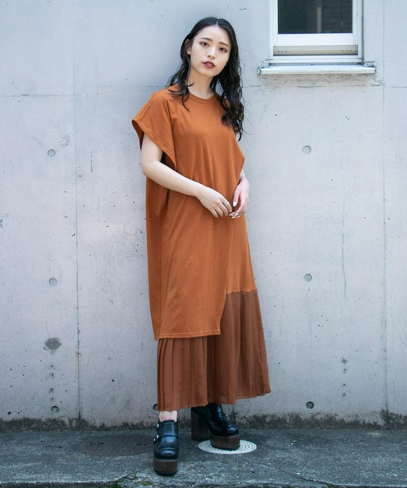 ドッキングプリーツレイヤードワンピ