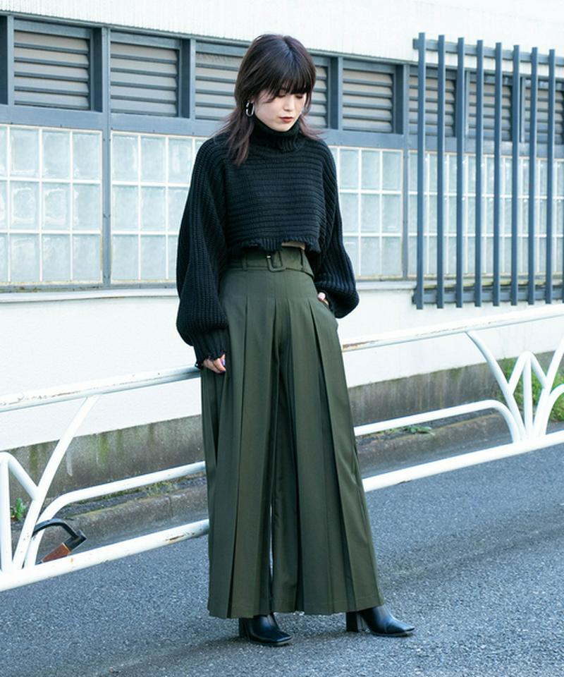 ボックスプリーツワイドパンツ