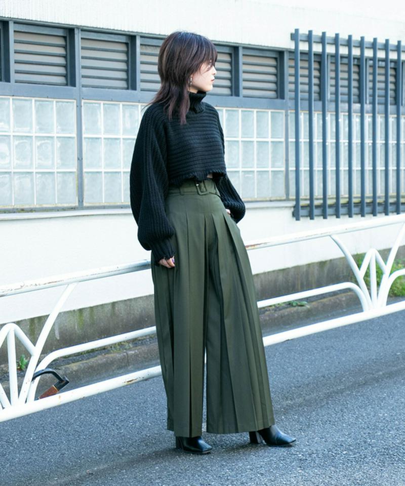 ボックスプリーツワイドパンツ