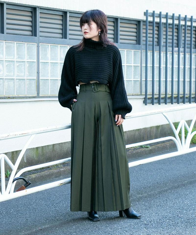 ボックスプリーツワイドパンツ