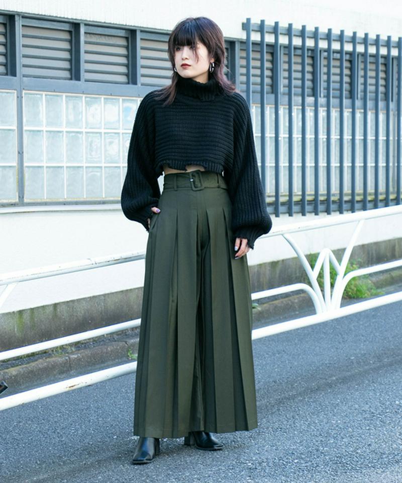 ボックスプリーツワイドパンツ