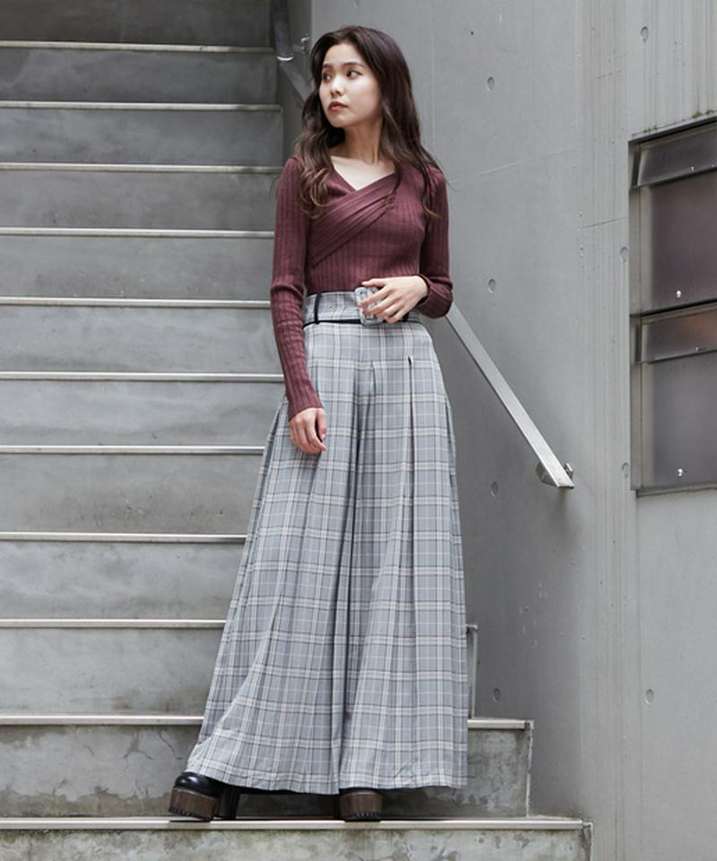 ボックスプリーツワイドパンツ