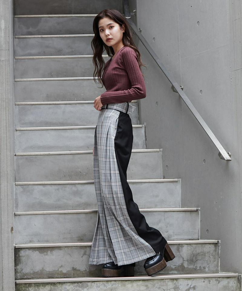 ボックスプリーツワイドパンツ