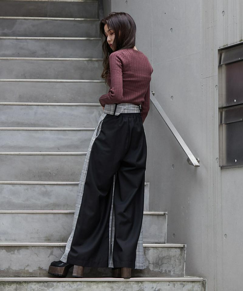 ボックスプリーツワイドパンツ