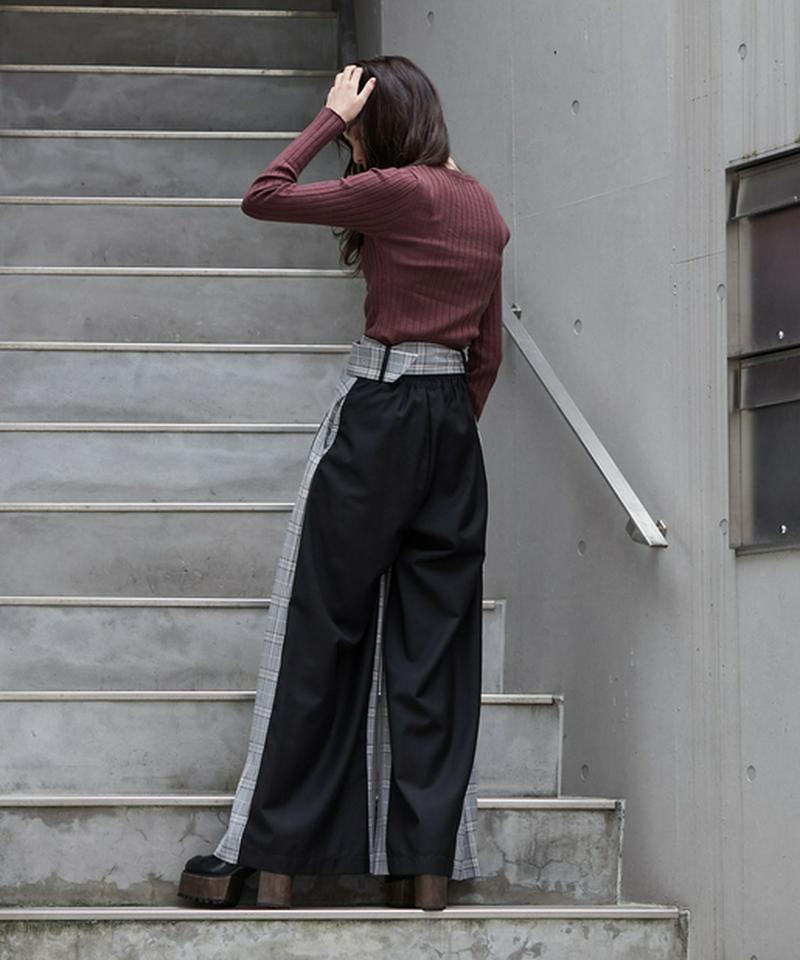 ボックスプリーツワイドパンツ