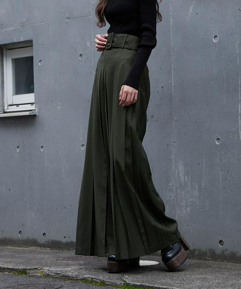 ボックスプリーツワイドパンツ