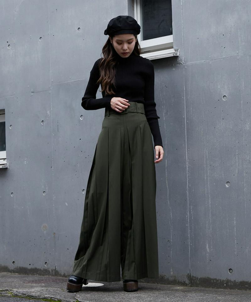 ボックスプリーツワイドパンツ