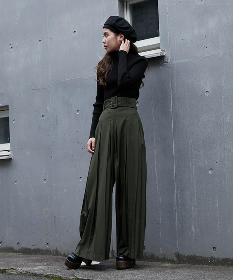 ボックスプリーツワイドパンツ