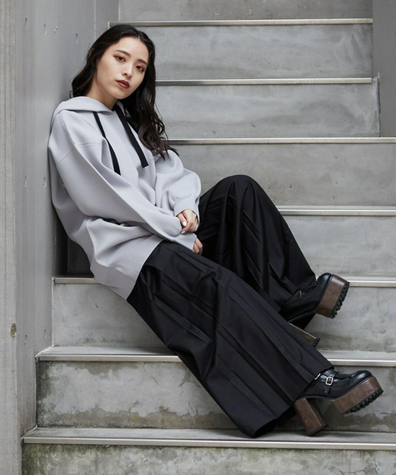 ボックスプリーツワイドパンツ