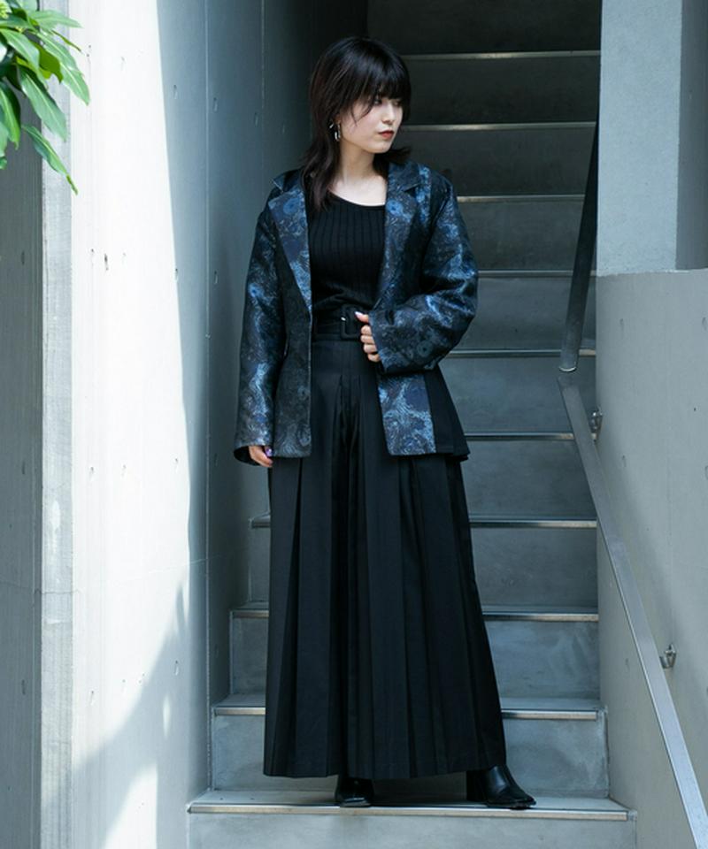 ボックスプリーツワイドパンツ