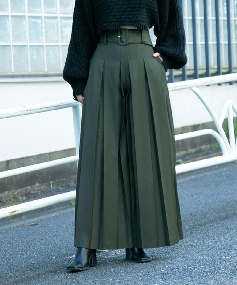 ボックスプリーツワイドパンツ