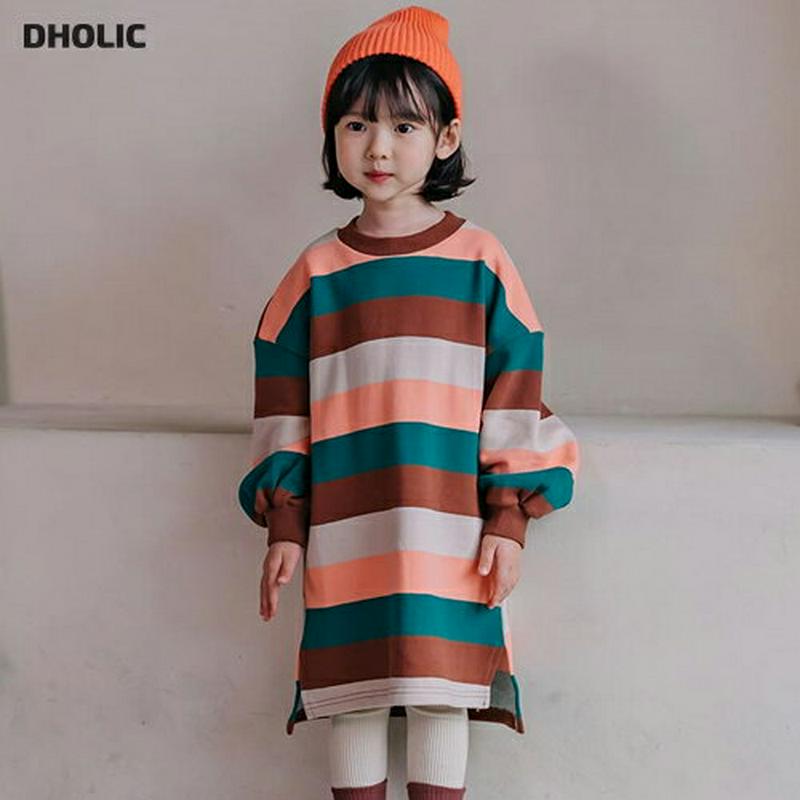 【新作10%OFF】マルチボーダーワンピース・u04994 キッズ【3~8才】【ops】【ワンピース ロングワンピース 長袖 ロ