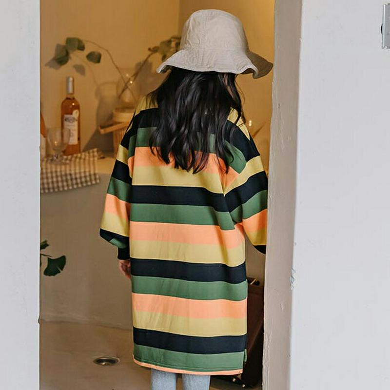 【新作10%OFF】マルチボーダーワンピース・u04994 キッズ【3~8才】【ops】【ワンピース ロングワンピース 長袖 ロ