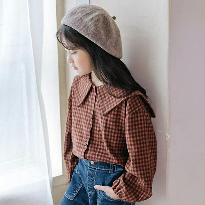 【新作10%OFF】チェックバルーンスリーブブラウス・u04998 キッズ【3~8才】【bl】【トップス ブラウス 長袖 バルー