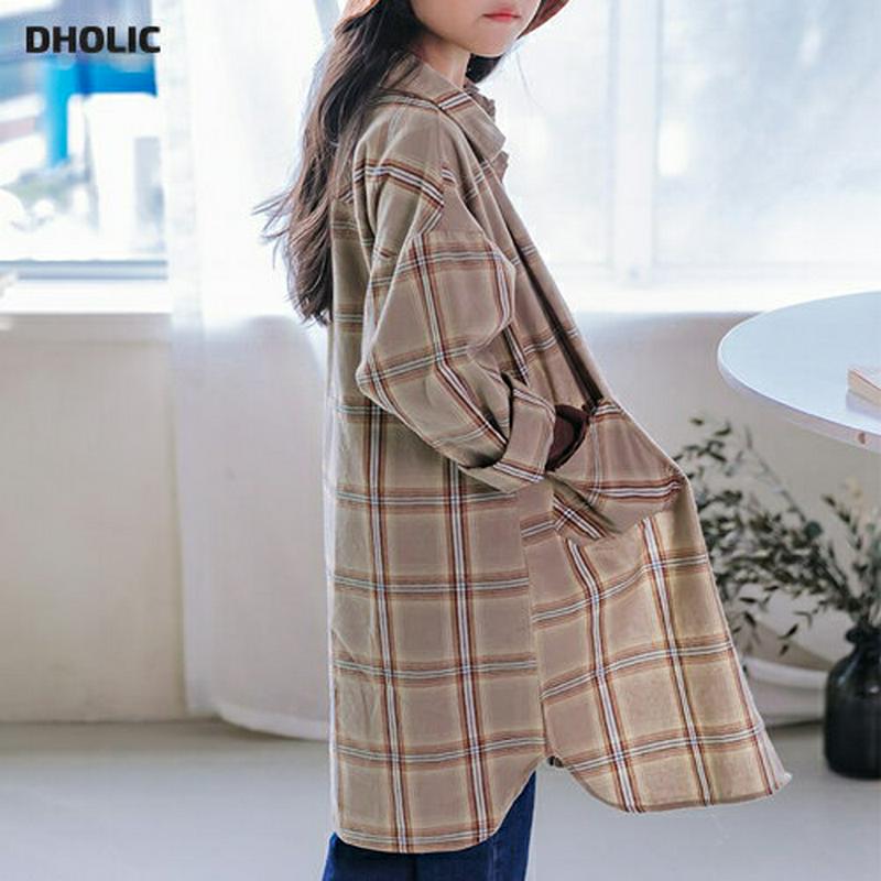 【新作10%OFF】ロング丈チェックシャツ・u04995 キッズ【3~8才】【bl】【トップス シャツ ロング丈 ロングシャツ 