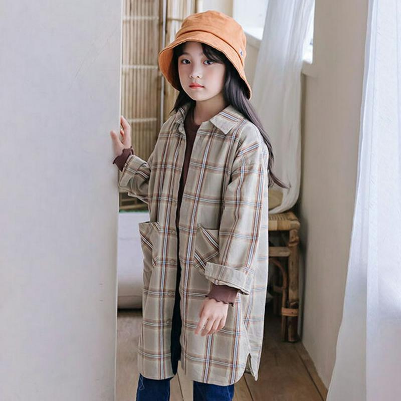 【新作10%OFF】ロング丈チェックシャツ・u04995 キッズ【3~8才】【bl】【トップス シャツ ロング丈 ロングシャツ 