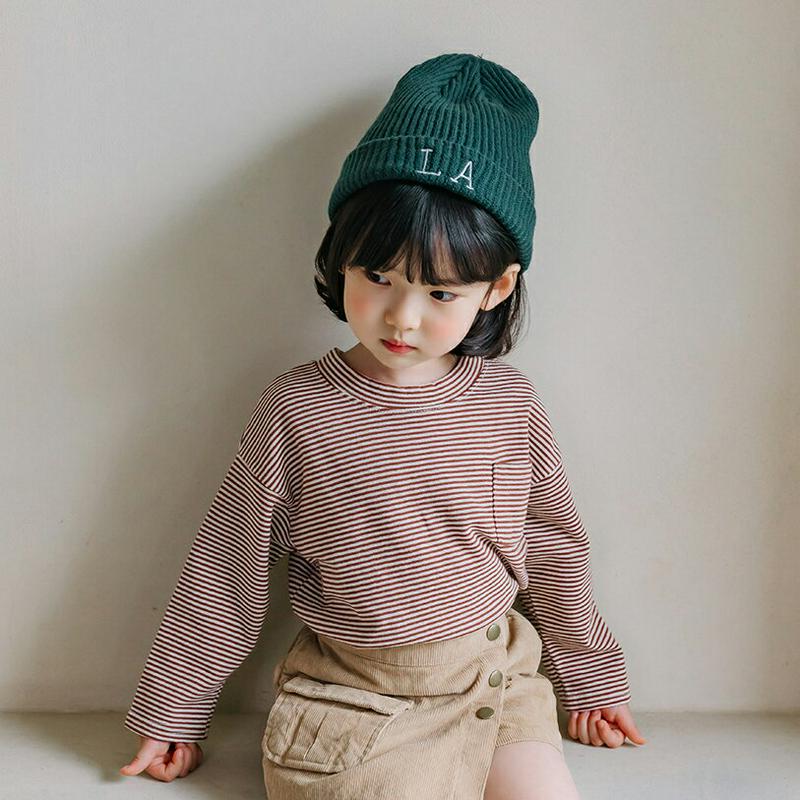 【新作10%OFF】ポケットボーダーTシャツ・u05008 キッズ【3~8才】【tops】【トップス Tシャツ ロングスリーブ 