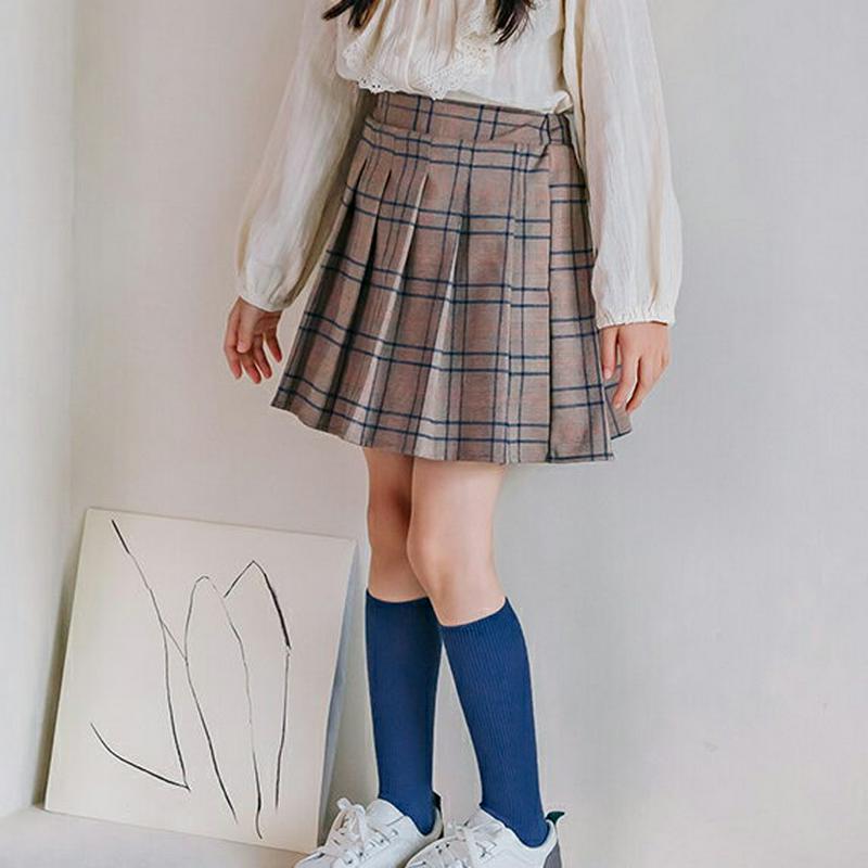 【新作10%OFF】プリーツチェックスカートパンツ・u05010 キッズ【3~8才】【sk】【ボトムズ スカート ショート丈 プ