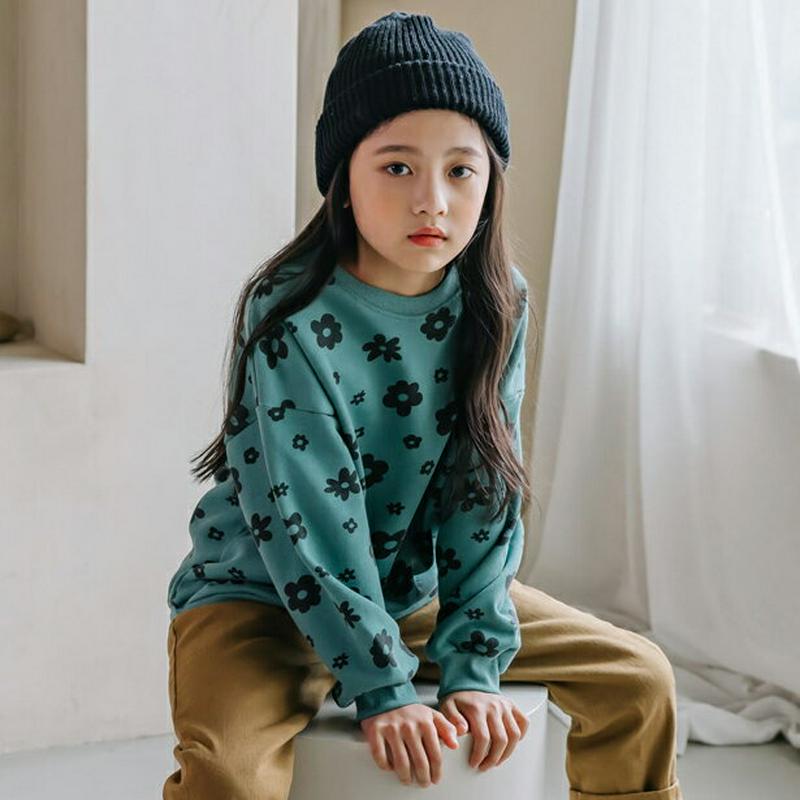 【新作10%OFF】フラワーパターンスウェット・u05001 キッズ【3~8才】【tops】【トップス スウェット 花柄 フラワ