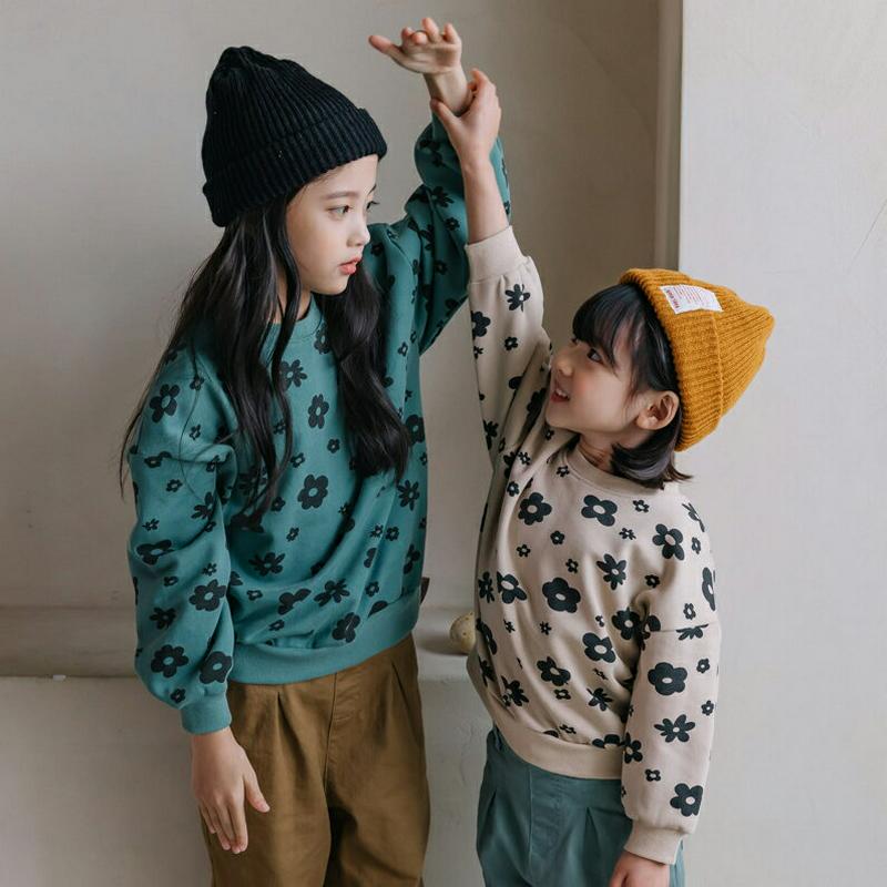 【新作10%OFF】フラワーパターンスウェット・u05001 キッズ【3~8才】【tops】【トップス スウェット 花柄 フラワ