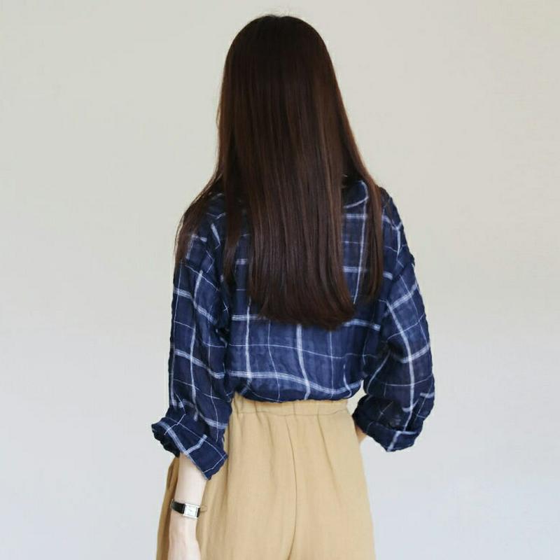 【新作10%OFF】チェックシャツ・全4色・t63661 レディース【bl】【韓国 ファッション トップス シャツ チェック柄 