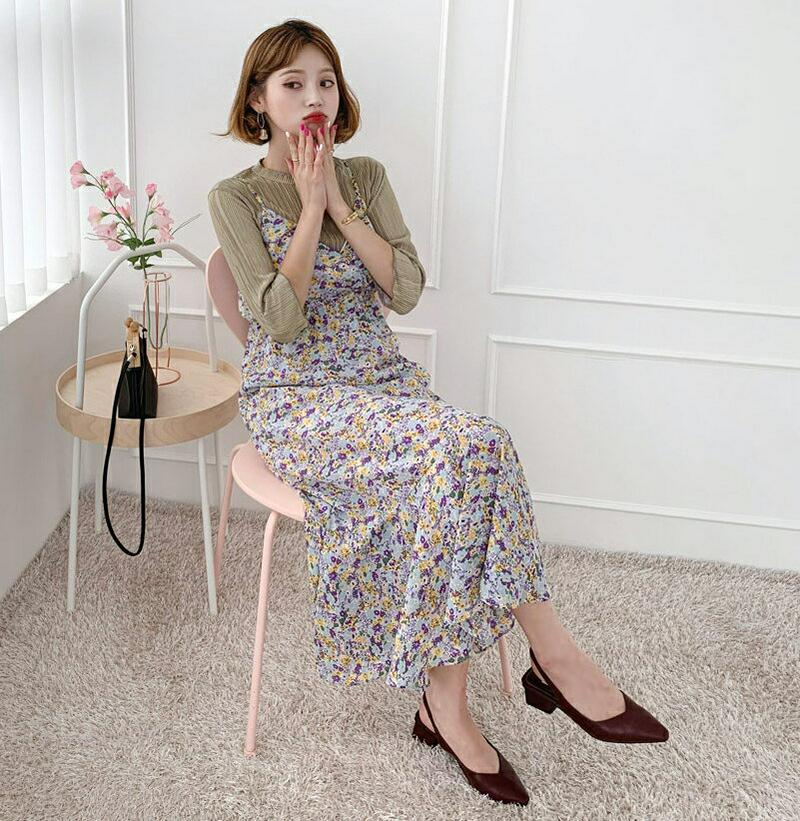 【新作10%OFF】フローラルスリーブレスワンピース・全3色・t60795 レディース【ops】【韓国 ファッション ワンピース