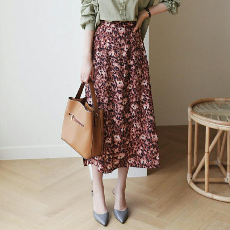 【新作10%OFF】レオパードスリットスカート・全3色・b63667 レディース【sk】【韓国 ファッション スカート ロング 