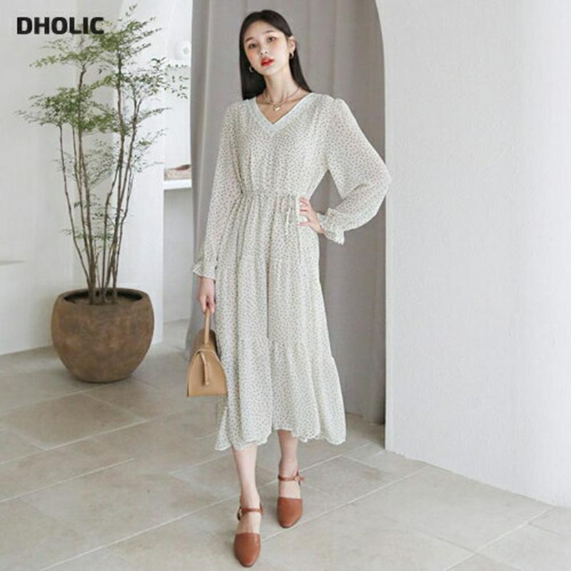 【新作10%OFF】ストラップ付レースネックドットワンピース・全2色・b60633 レディース【ops】【韓国 ファッション ワ