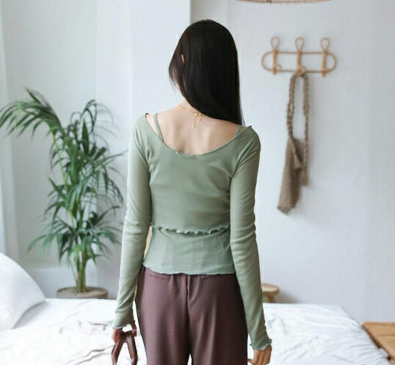 【新作10%OFF】ウェーブスリーブレス&TシャツSET・全5色・t60628 レディース【tops】【韓国 ファッション トッ