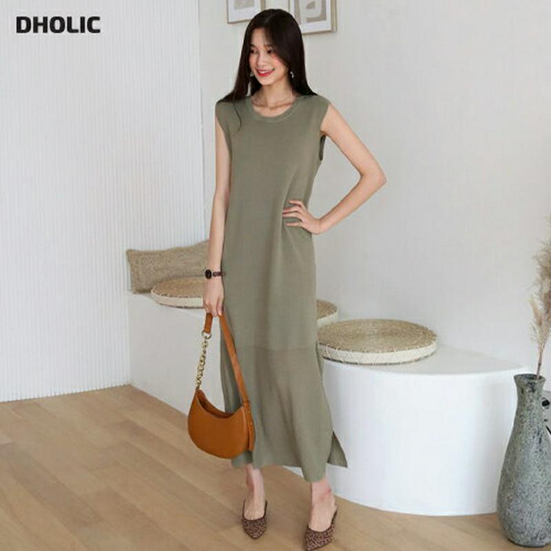 【新作10%OFF】スリットニットワンピース・全4色・b60631 レディース【ops】【韓国 ファッション ワンピース ロング