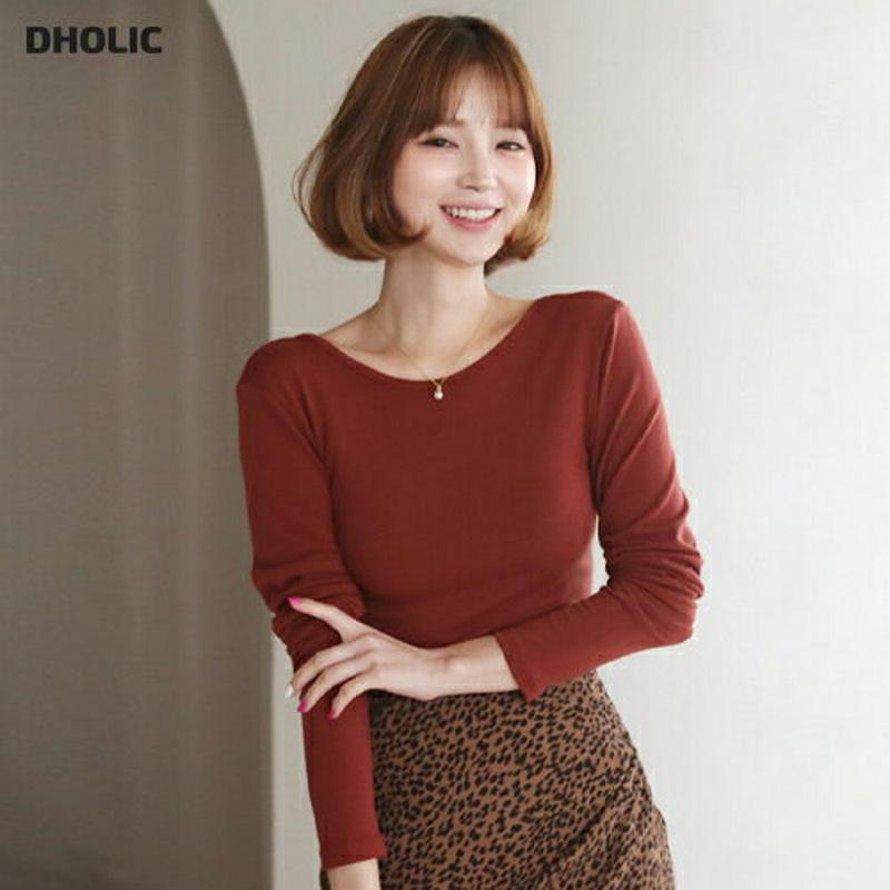 【新作10%OFF】2WAYスリムTシャツ・全5色・t60616 レディース【tops】【韓国 ファッション トップス Tシャツ