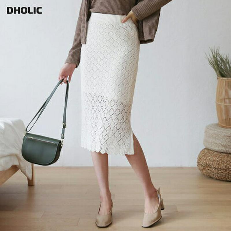【新作10%OFF】ダイヤパンチングニットスカート・全2色・t60640 レディース【sk】【韓国 ファッション ボトムス スカ