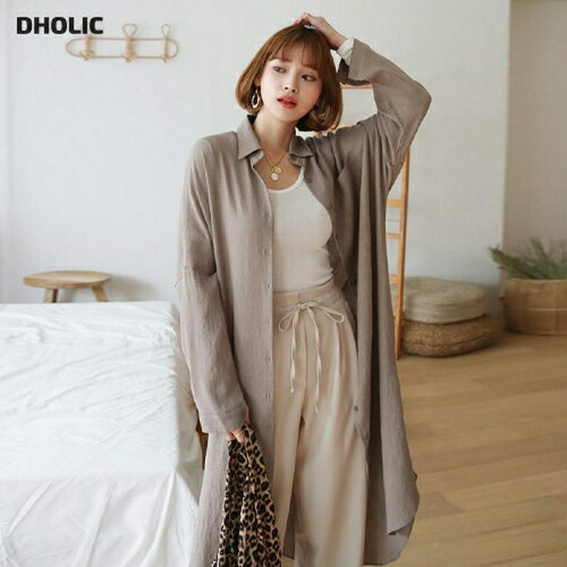 【新作10%OFF】ポケットロングシャツ・全3色・t60626 レディース【bl】【韓国 ファッション トップス シャツ ロング