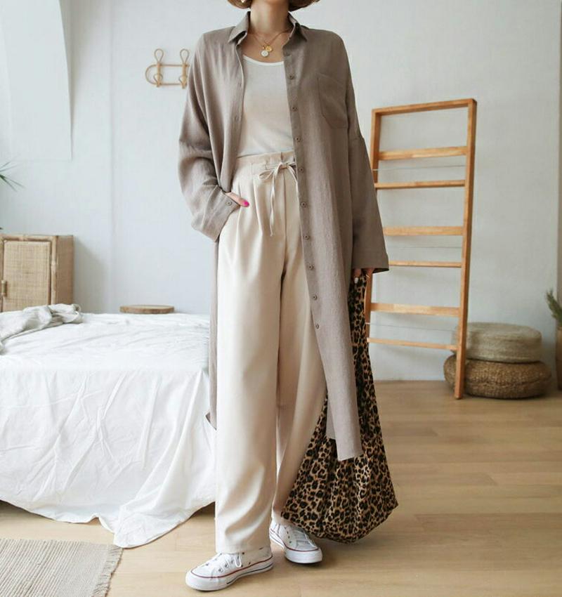 【新作10%OFF】ポケットロングシャツ・全3色・t60626 レディース【bl】【韓国 ファッション トップス シャツ ロング