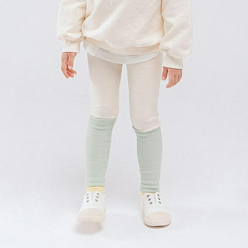 【新作10%OFF】配色リブレギンス・u04937 キッズ【3~8才】【pt】【レギンス リブ パンツ ズボン ボトムス 配色 