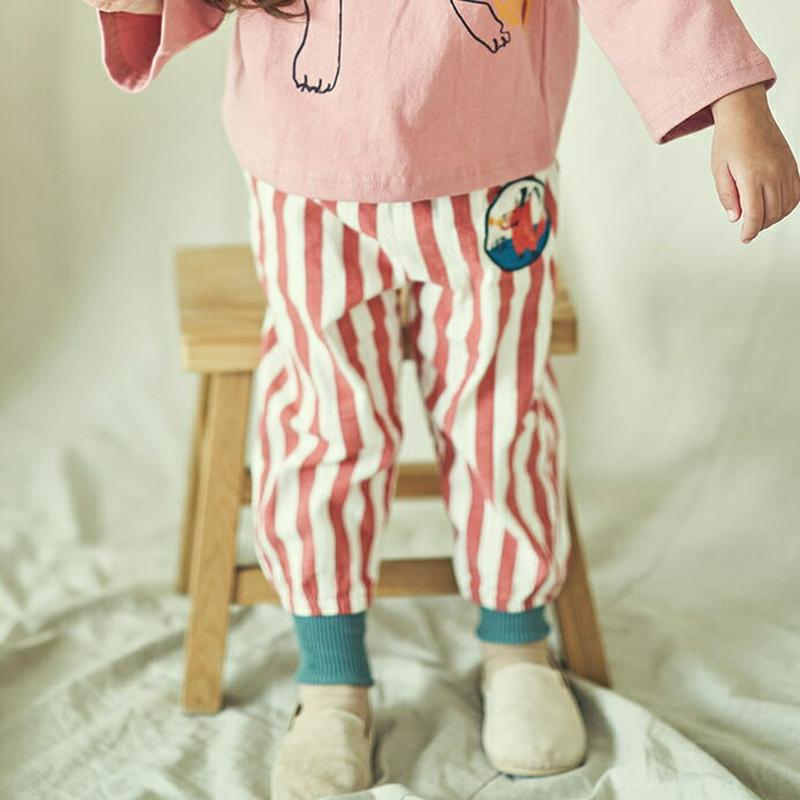 【新作10%OFF】ワッペンストライプパンツ・u04962 キッズ【3~8才】【pt】【ボトムズ パンツ ズボン ロングパンツ 