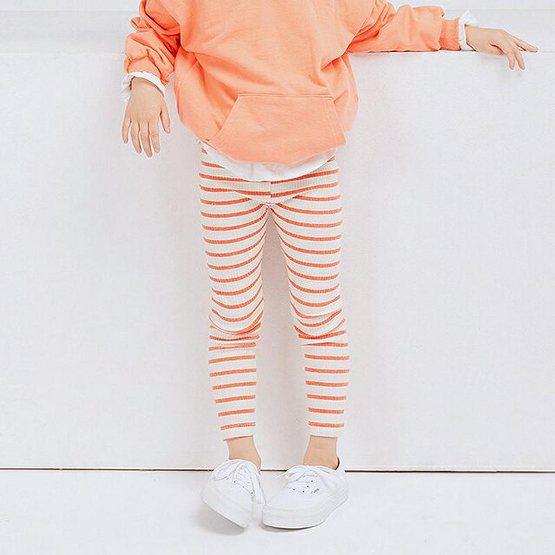 【新作10%OFF】ボーダーリブレギンス・u04947 キッズ【3~8才】【pt】【レギンス パンツ ズボン ボトムス リブ リ