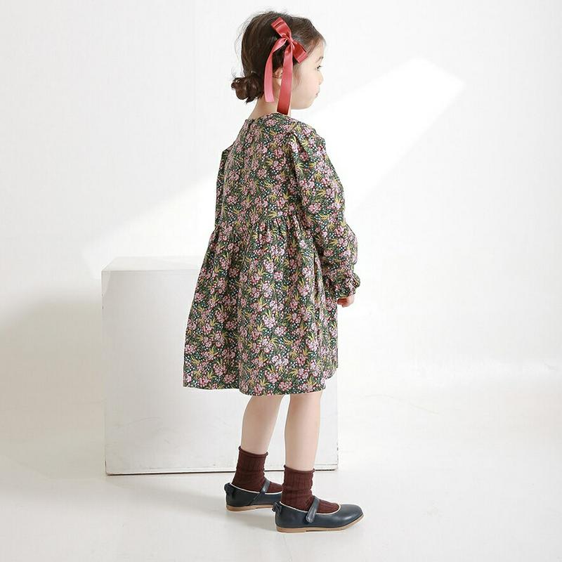 【新作10%OFF】2TYPEボリュームスリーブワンピース・u04971 キッズ【3~8才】【ops】【ワンピース ミディ丈 ミ