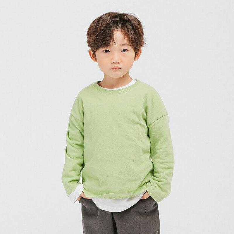 10COLORSラウンドネックTシャツ・u04930 キッズ【3~8才】【tops】【トップス Tシャツ 長袖 ロンT 無地T 単色 無地 シンプル カジュアル ラフ 女の子 男の子 春 秋 韓国 韓国子供服 子供 こども 子供服 こども服】【KIDS】