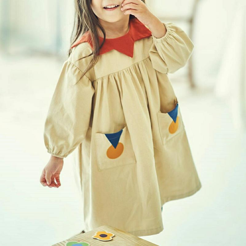 【新作10%OFF】ピエロカラーワンピース・u04944 キッズ【3~8才】【ops】【ワンピース ロング丈 ミディ丈 長袖 ピ