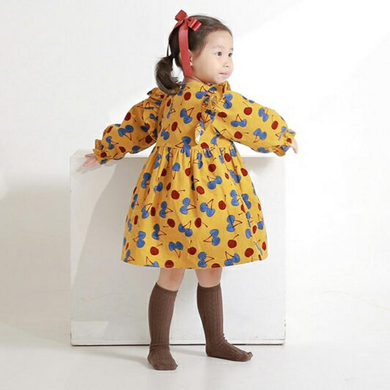 【新作10%OFF】チェリー柄フリルラインワンピース・u04976 キッズ【3~8才】【ops】【ワンピース ミディ丈 ミディワ