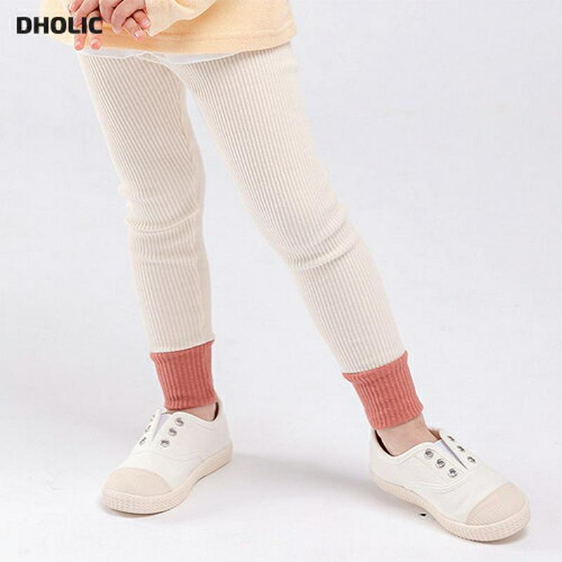 【新作10%OFF】コントラストヘムリブレギンス・u04932 キッズ【3~8才】【pt】【レギンス パンツ ズボン ボトムス 