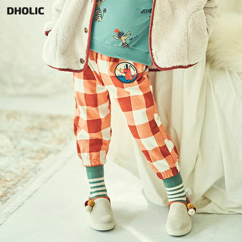 【新作10%OFF】ダイナソーポイントチェック柄パンツ・u04958 キッズ【3~8才】【pt】【ボトムズ パンツ ズボン ロン