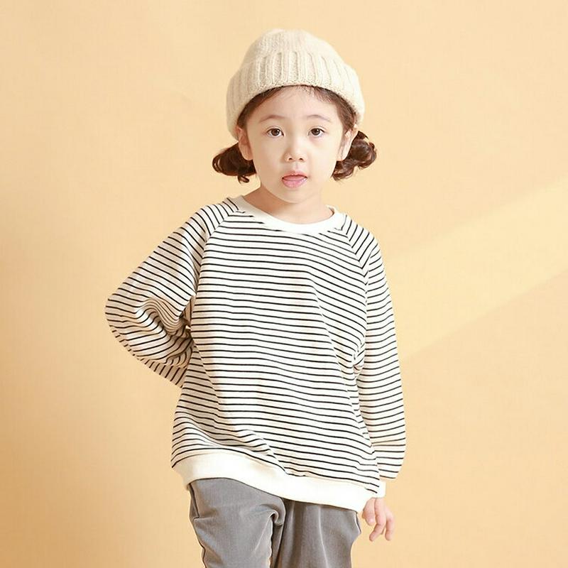 【新作10%OFF】ボーダーラグランスウェット・u04977 キッズ【3~8才】【tops】【トップス スウェット トレーナー 