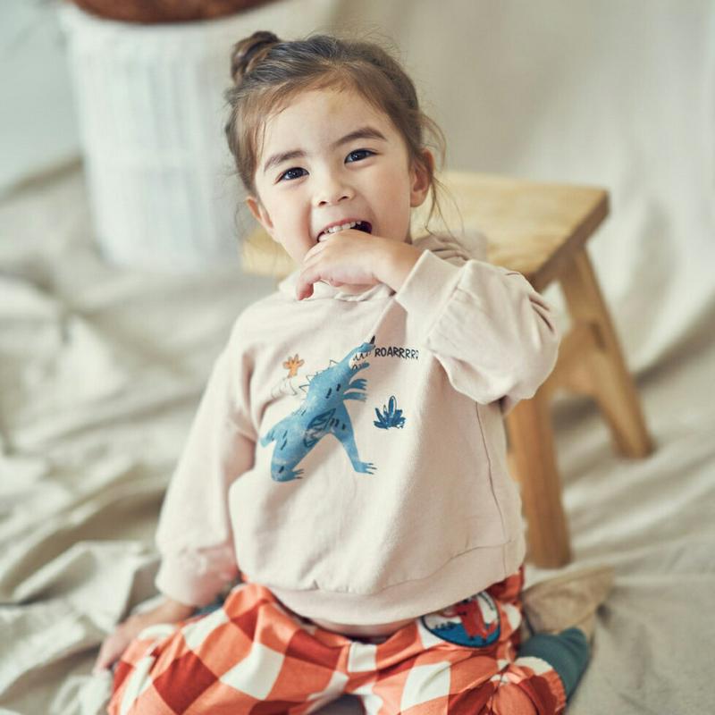 【新作10%OFF】ダイナソープリントフーディ・u04953 キッズ【3~8才】【tops】【フーディー フード トップス パー