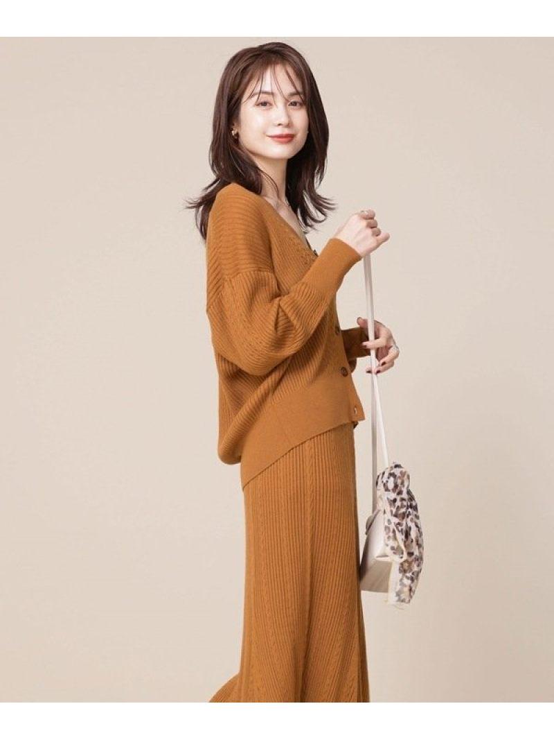 毛玉レスニット リブケーブルカーディガン