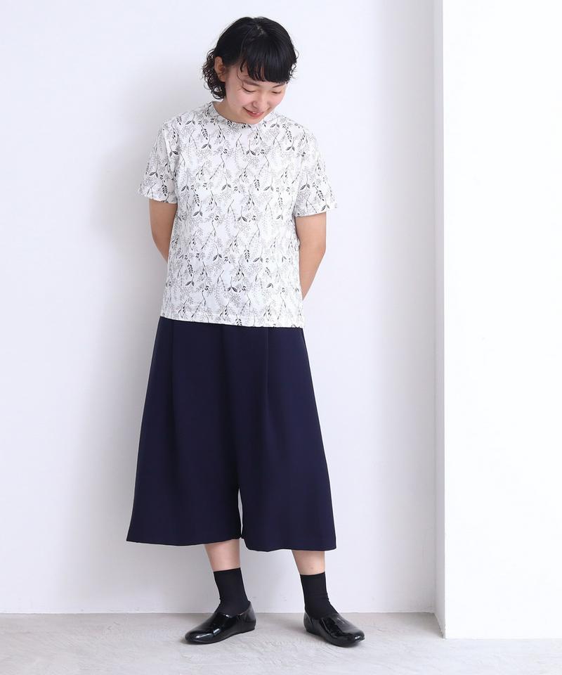 山の植物プリント　半袖プルオーバー（Lene non finito）