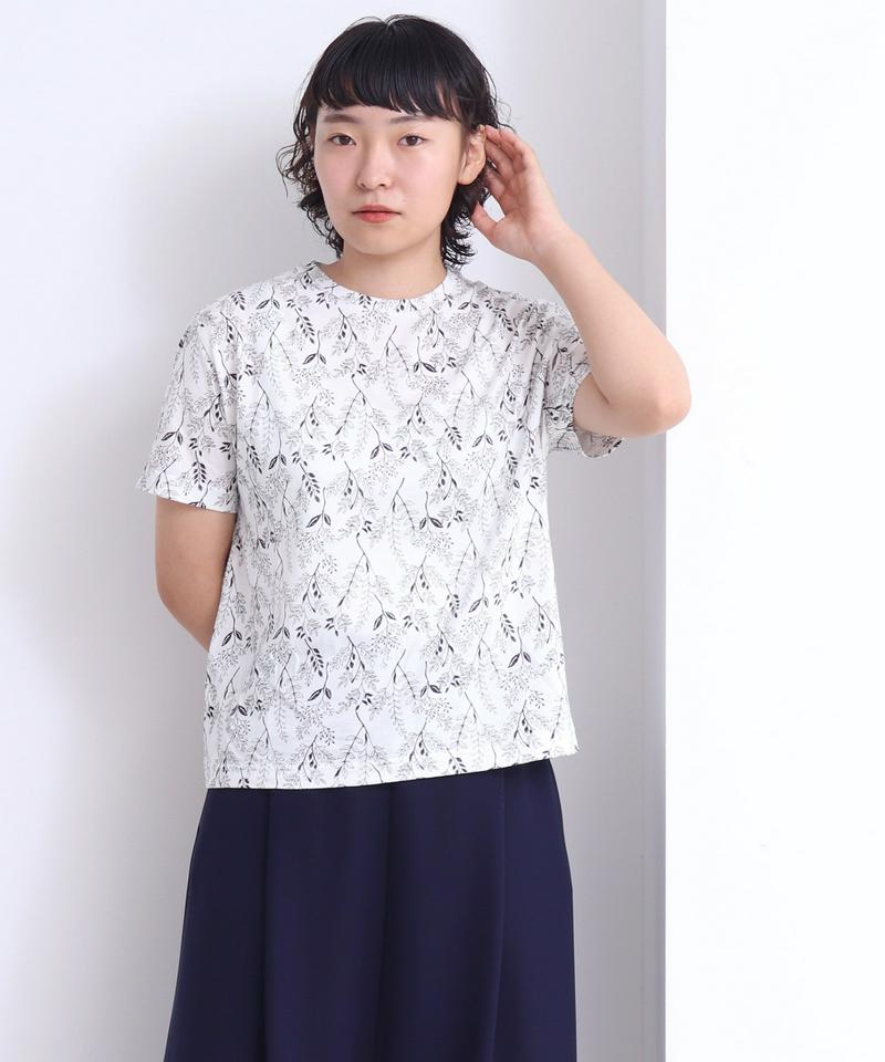山の植物プリント　半袖プルオーバー（Lene non finito）