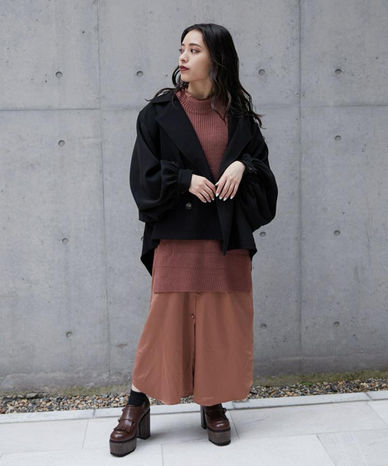 サテンロングワンピース